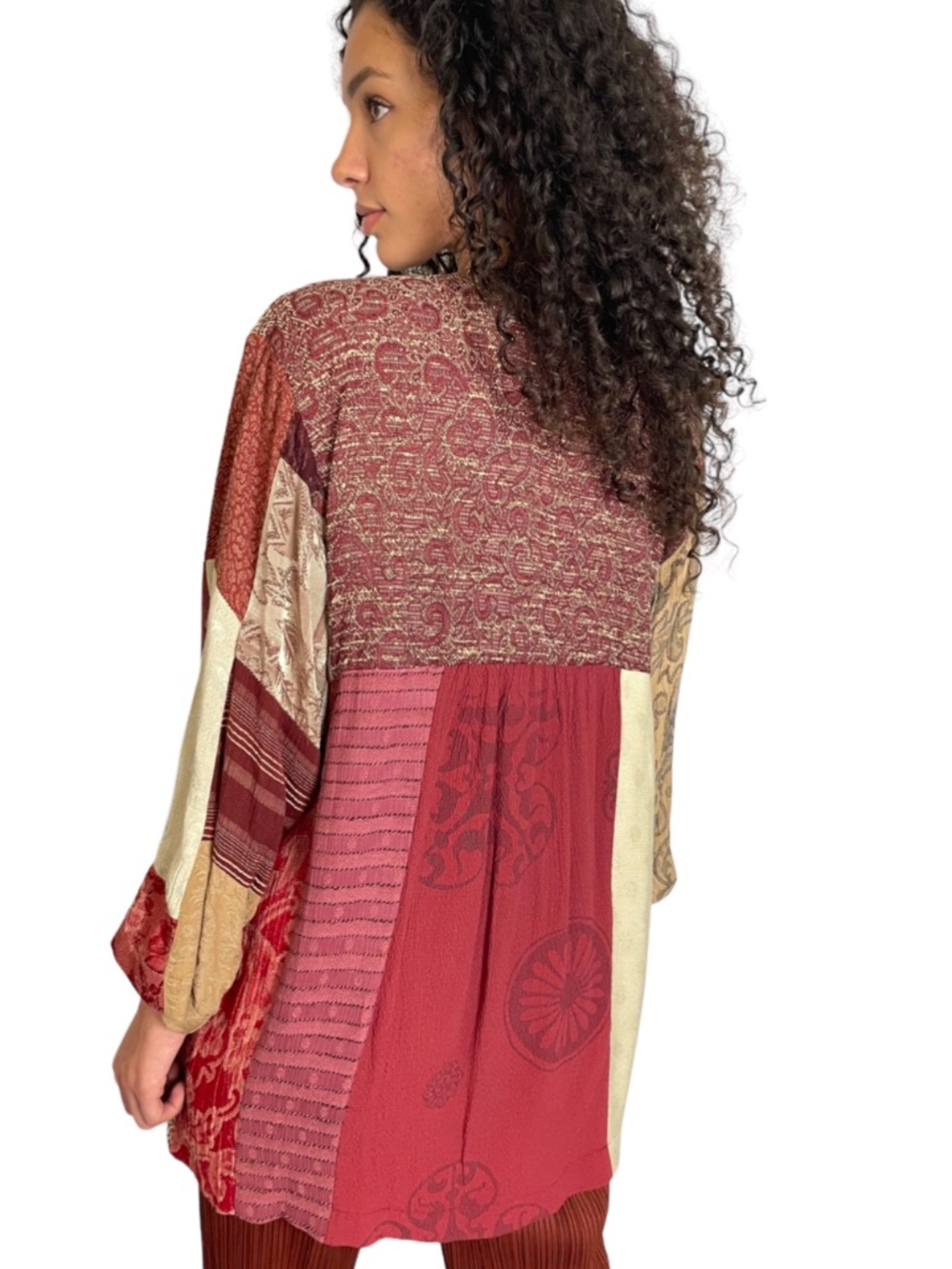 Vintage Doña Jessica Earthtone Patchwork Jacket